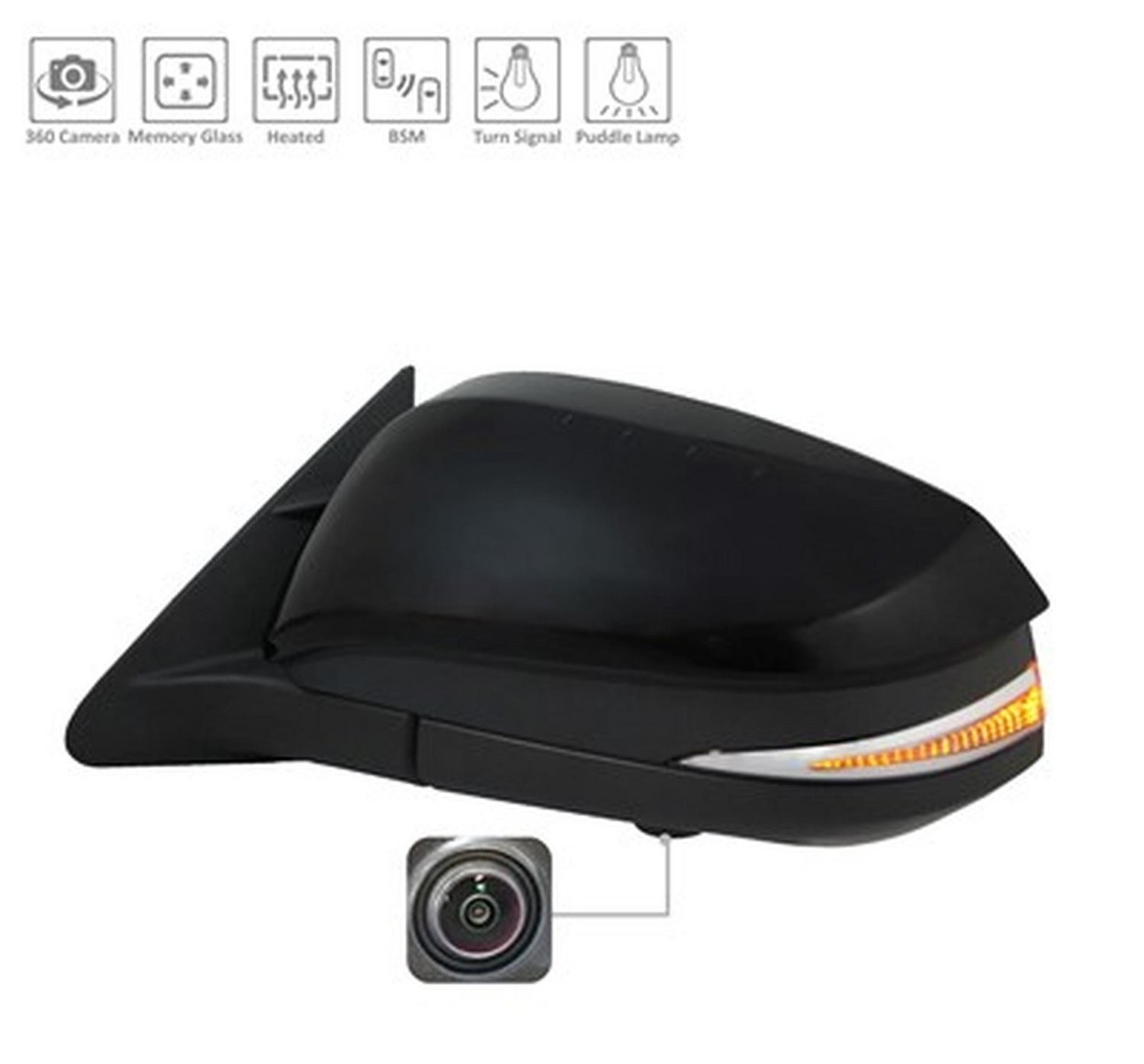 Left mirror outside rear view new aftermarket replacement Toyota Highlander 2017-2019