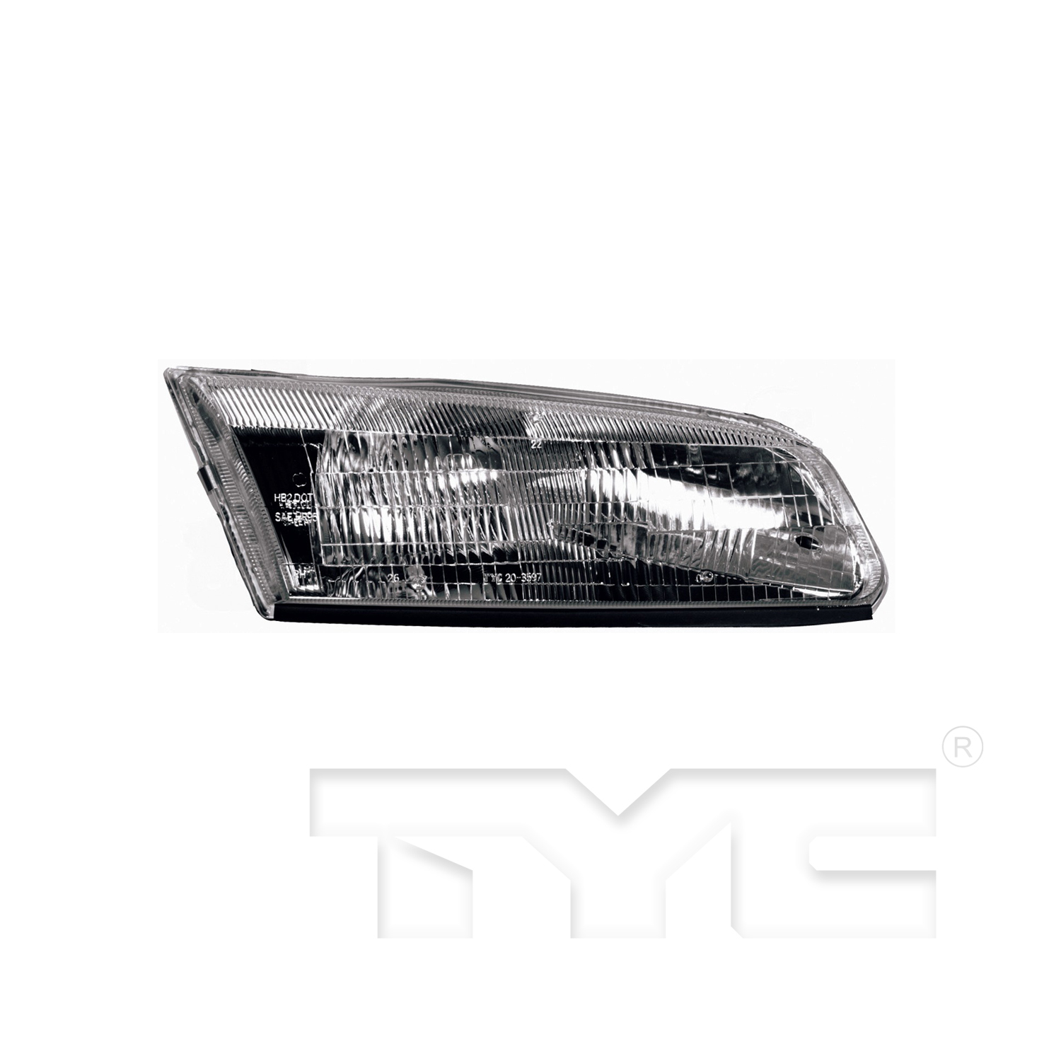 Right headlamp assembly composite new aftermarket replacement Toyota Camry 1997-1999