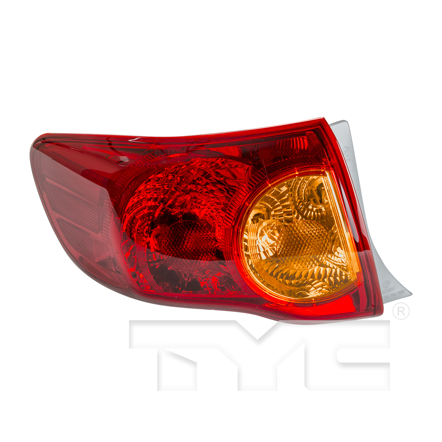 Left taillamp assembly new aftermarket replacement Toyota Corolla 2009-2010