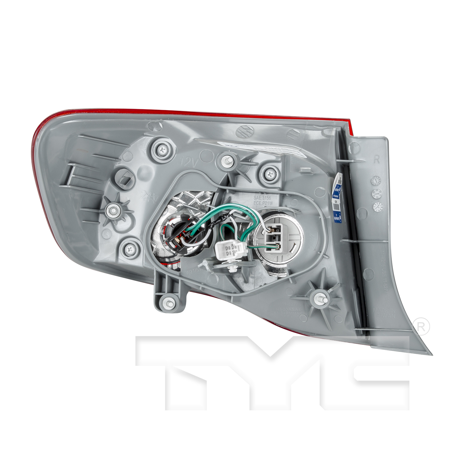 Right taillamp assembly new CAPA certified aftermarket Toyota Corolla 2009-2010
