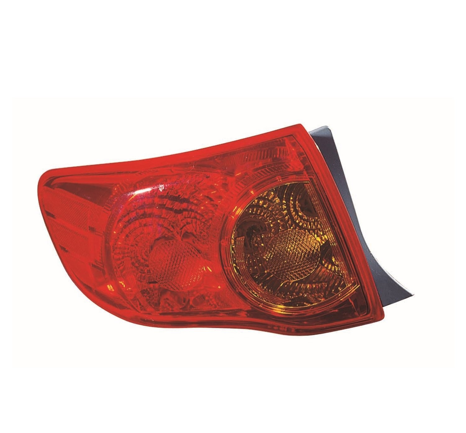 Left taillamp assembly outer new aftermarket replacement Toyota Corolla 2009-2010