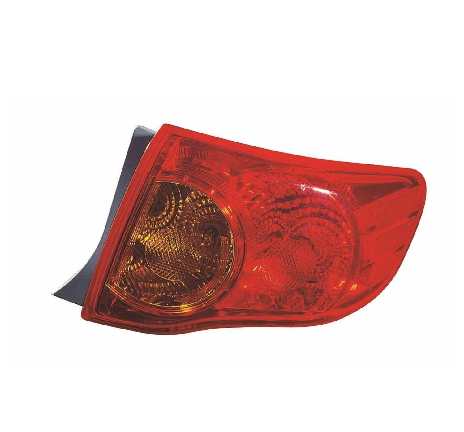Right taillamp assembly outer new CAPA certified aftermarket Toyota Corolla 2009-2010