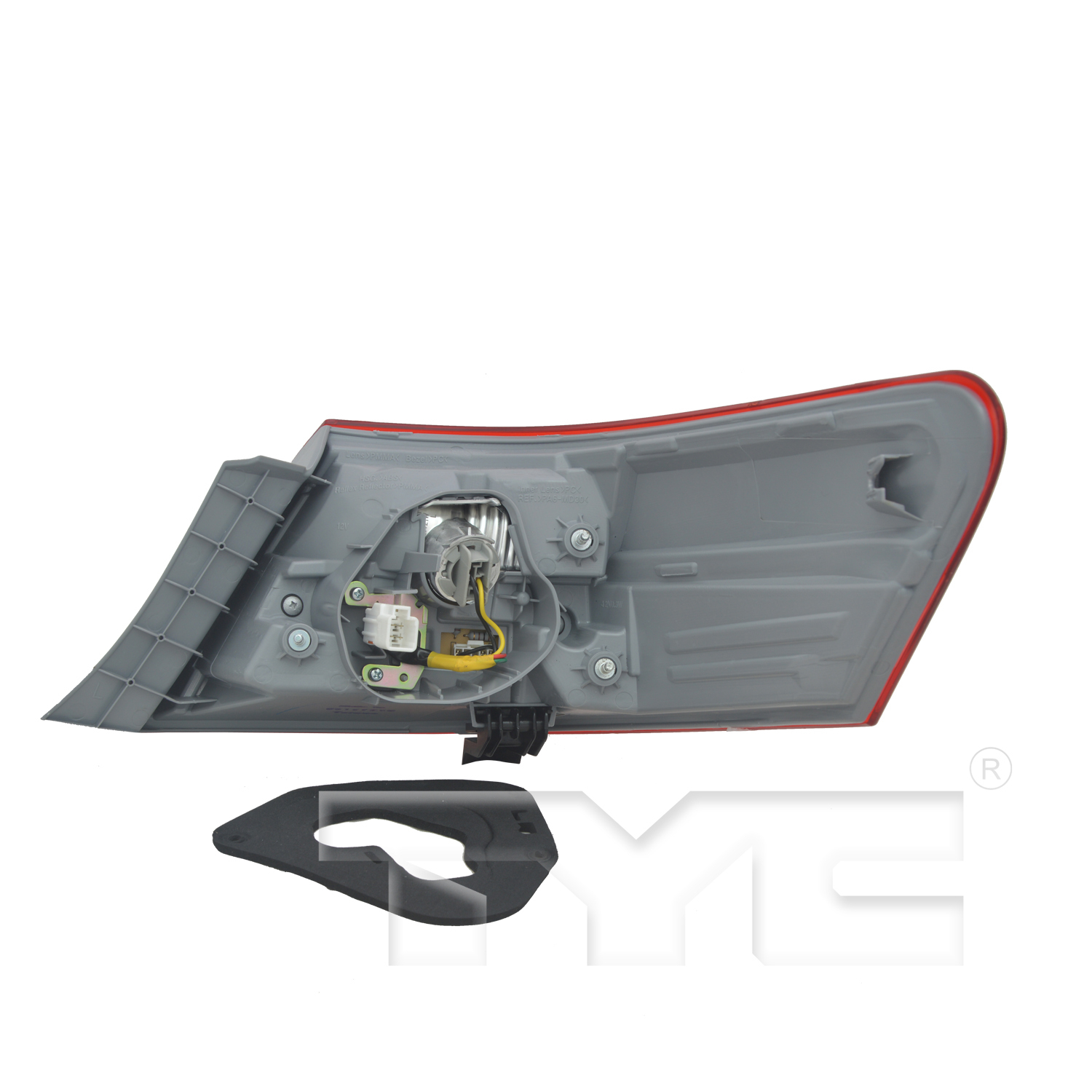 Left taillamp lens/housing new aftermarket replacement Toyota Camry 2010-2011