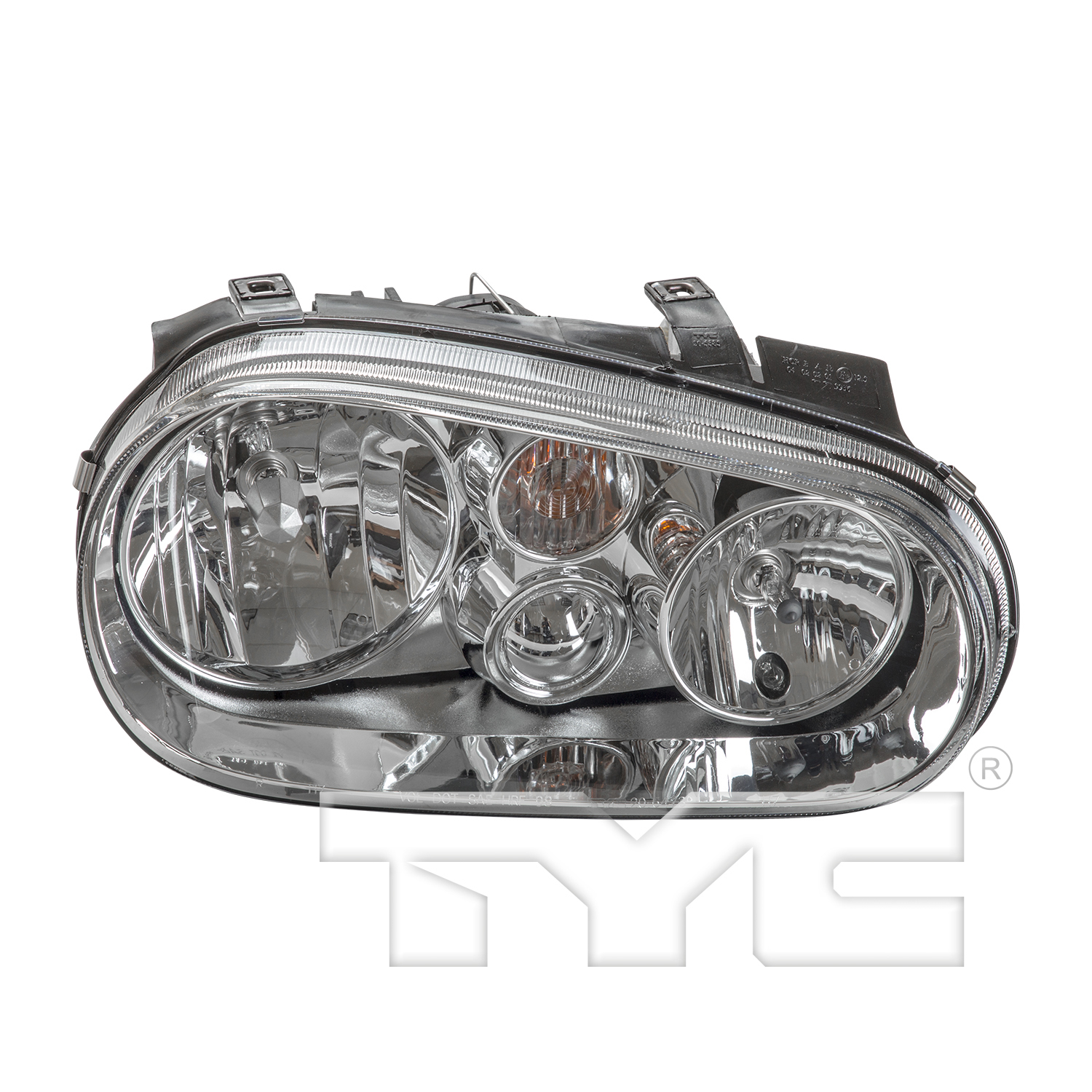 Right headlamp assembly composite new aftermarket replacement Volkswagen Cabrio 1999-2002