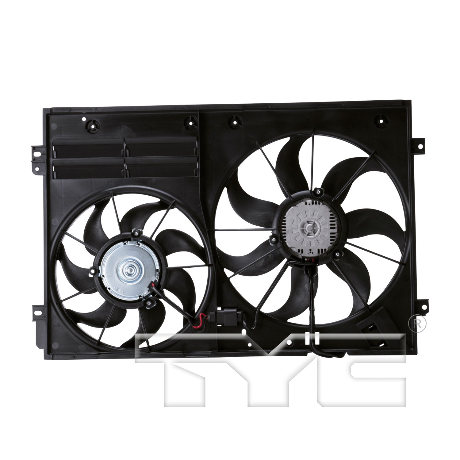 Radiator cooling fan assembly new aftermarket replacement Volkswagen Jetta 2011-2014
